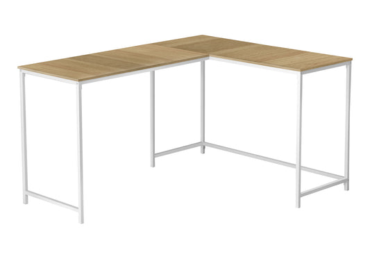 Computer Desk, Home Office, Corner, L Shape, Laptop, Marble Look Contemporary & Modern