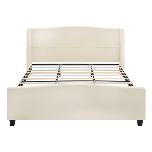 Platform Bed Frame With Tall Headboard And High Footboard