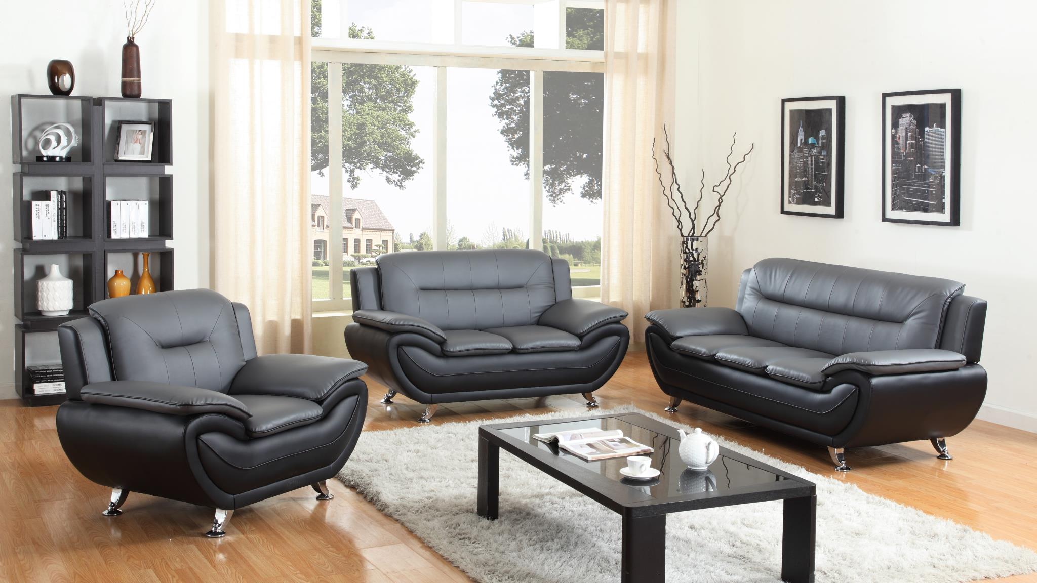 Gray PU Loveseat - U485-L