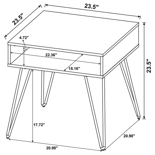 Square End Table - Brown