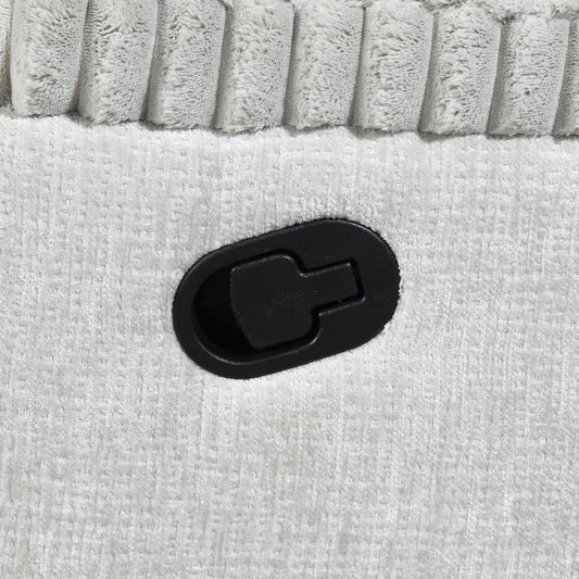 U182 - Corduroy Motion Sofa With Drop Down Table - Gray