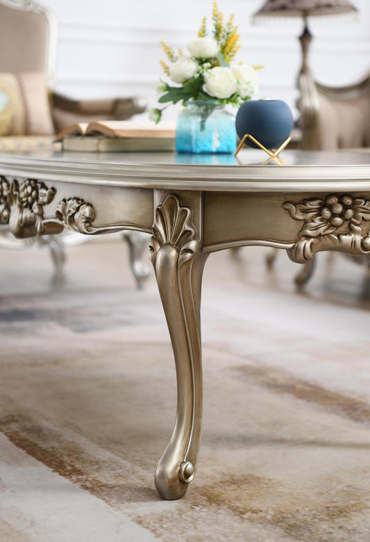 T197 - Coffee Table & 2 End Tables - Champagne