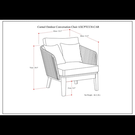 Carmel - Outdoor Conversation Chair - Sand Drift