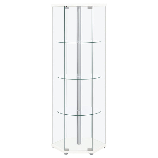 Tenley - 4 Shelf Curio Cabinet With Hexagonal Design