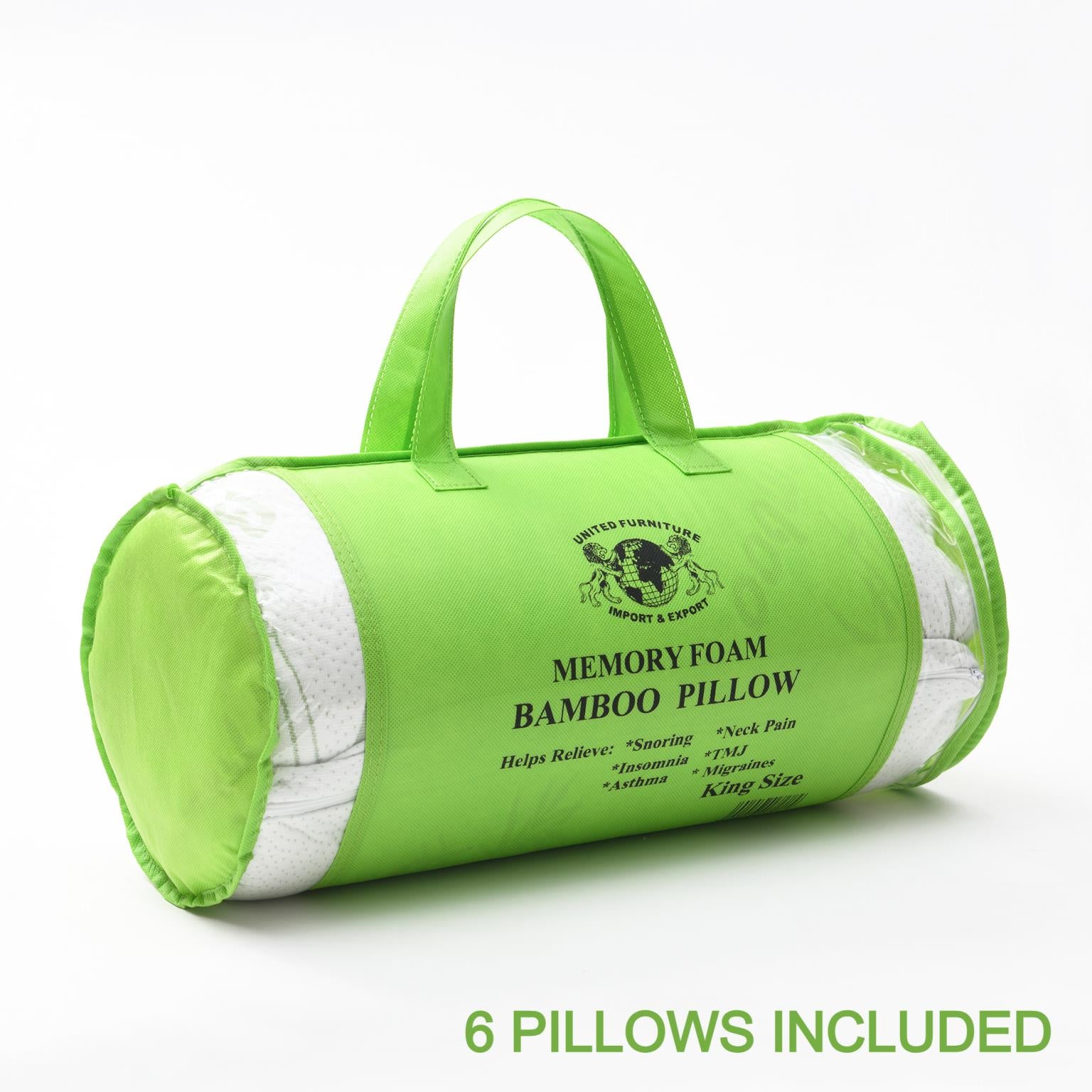 King Shredded Bamboo Memory Foam Pillow – Set of 6 (A5000)