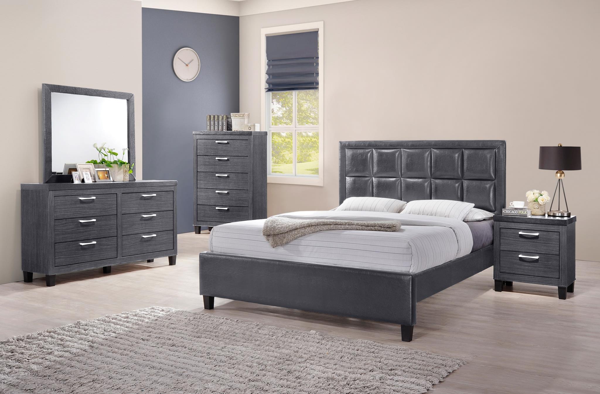 Gray 2-Drawer Nightstand - B511-N