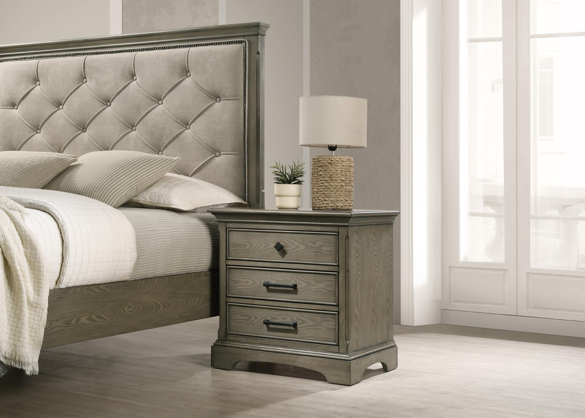 Medium Dark Ash 2-Drawer Nightstand - B312-N