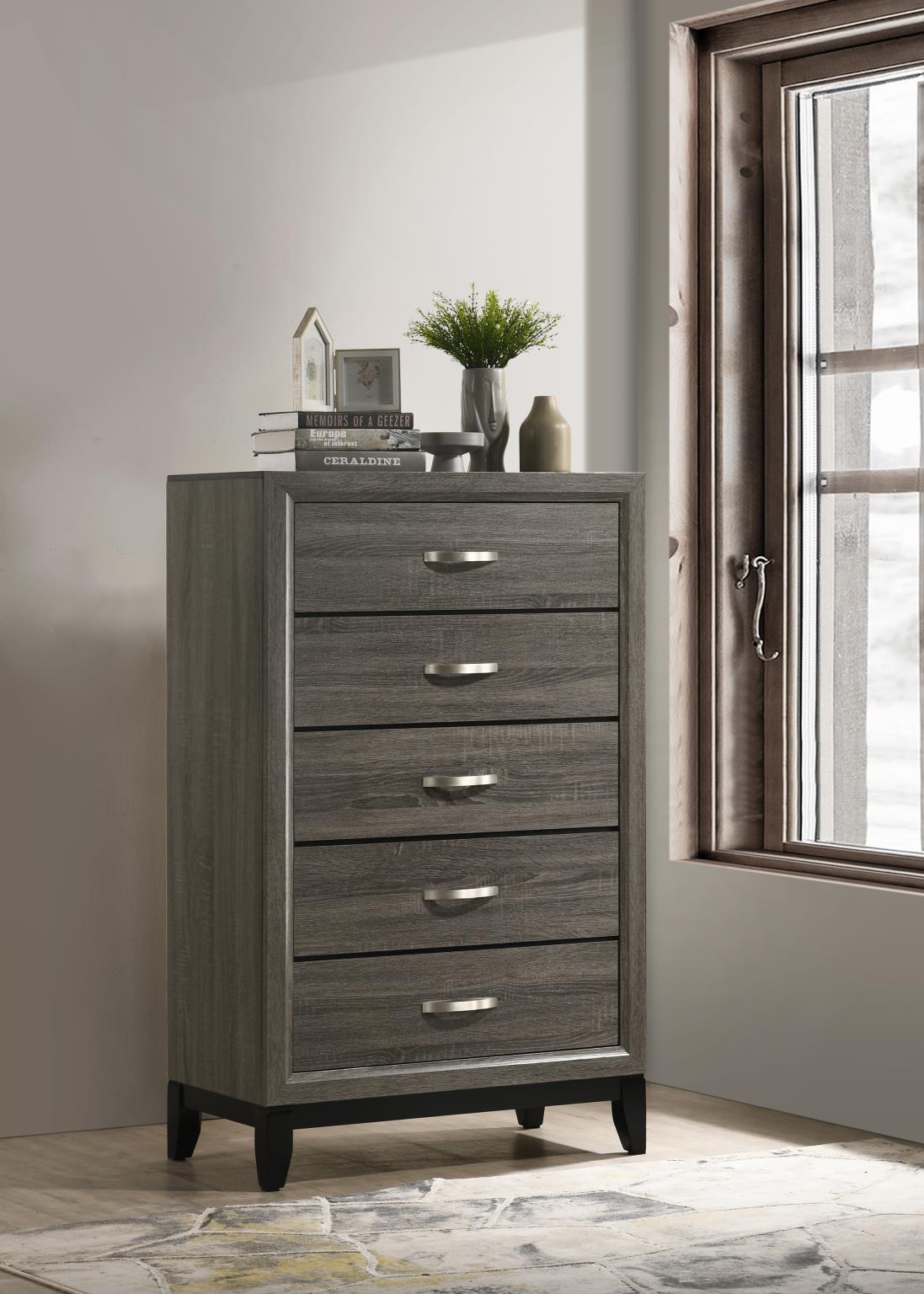 Gray 5-Drawer Chest - B371-C
