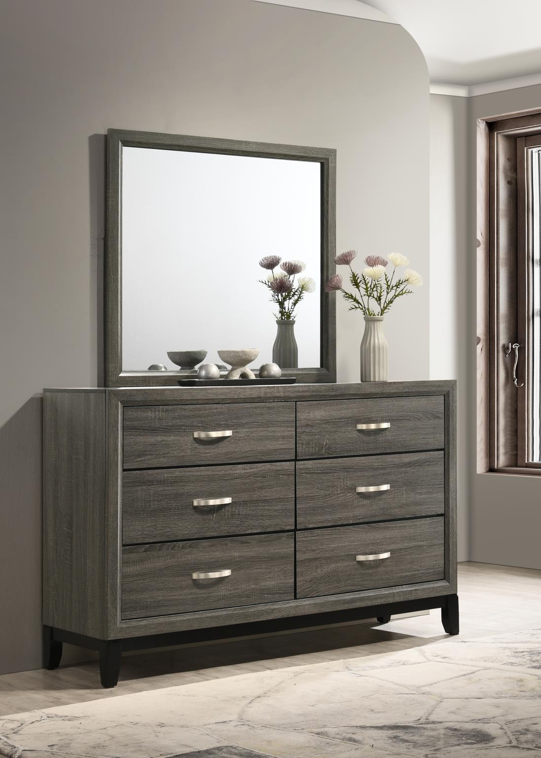 Gray 6-Drawer Dresser - B371-D