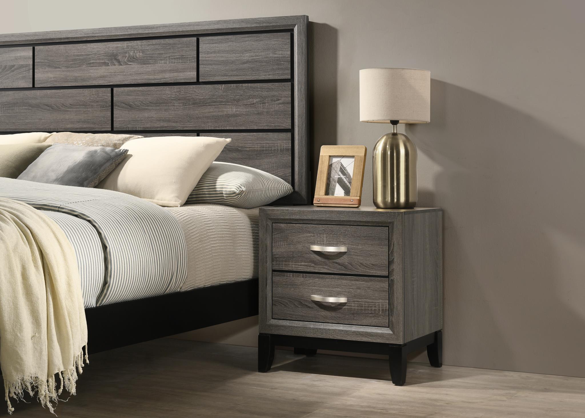 Gray 2-Drawer Nightstand - B371-N
