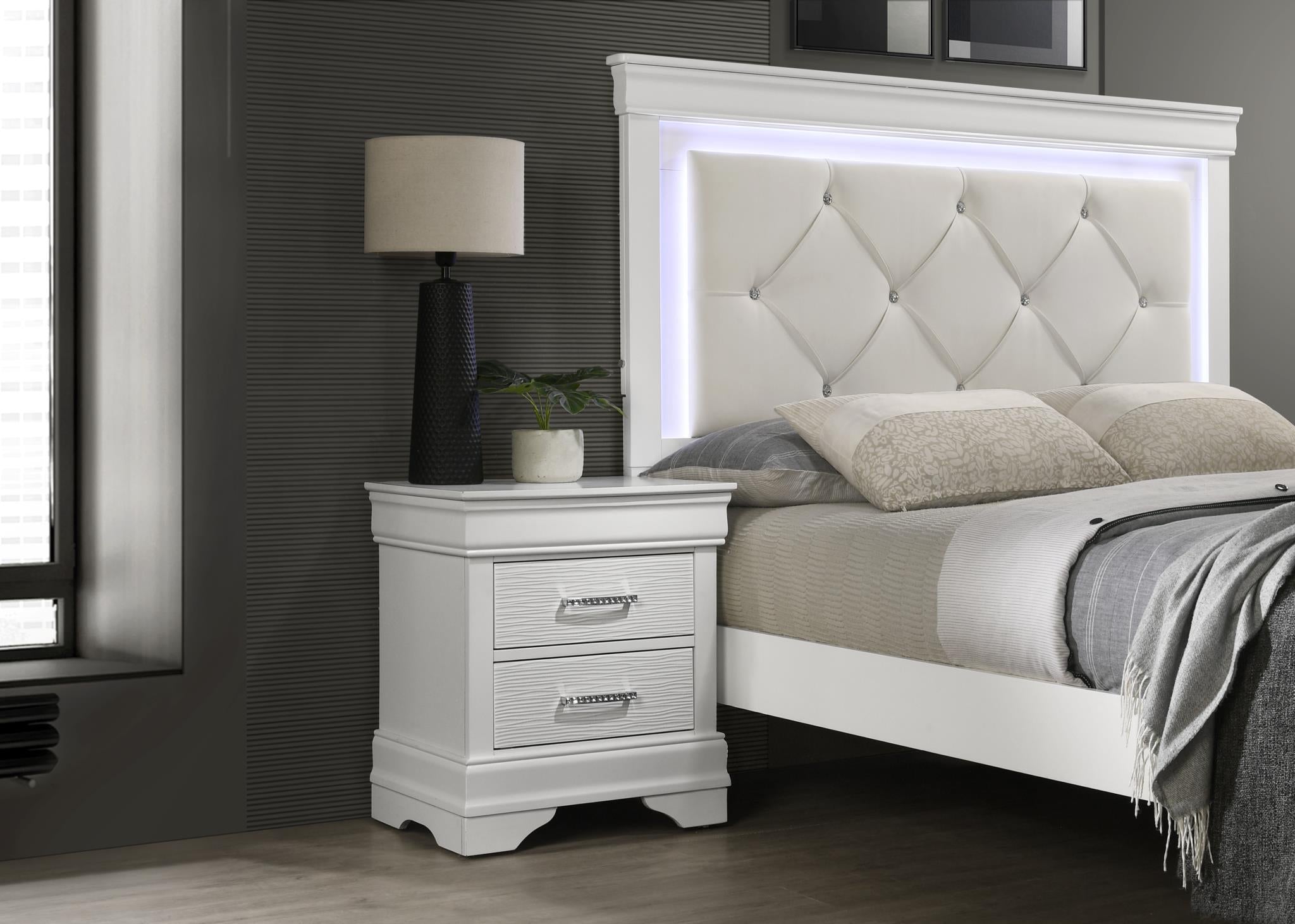 White 2-Drawer Nightstand - B396-N