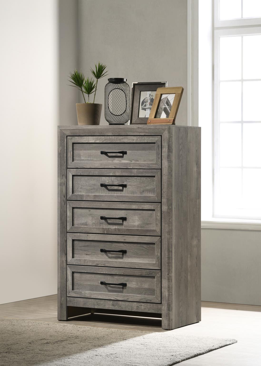 Gray 5-Drawer Chest - B402-C