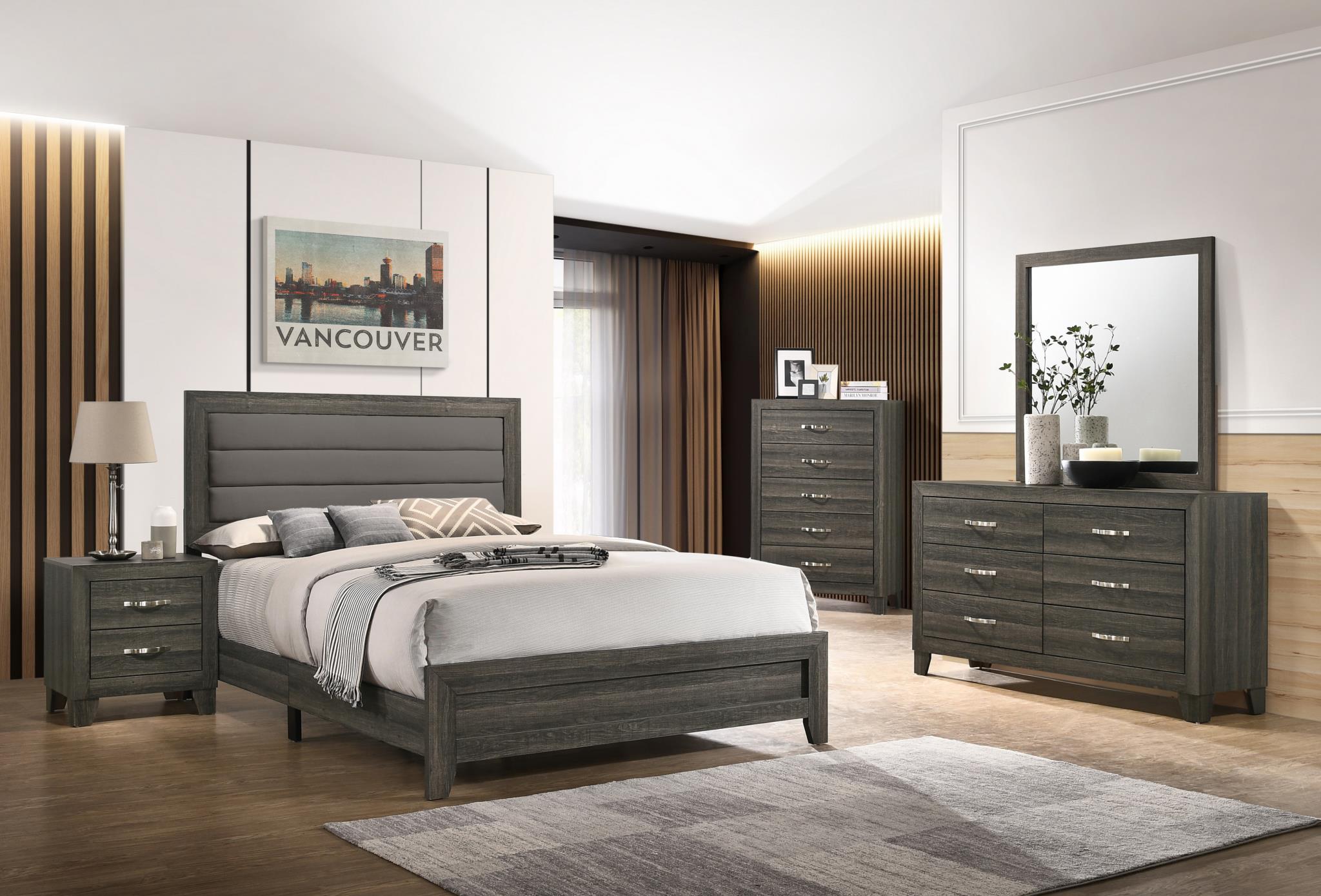 Dark Gray 2-Drawer Nightstand - B515-N