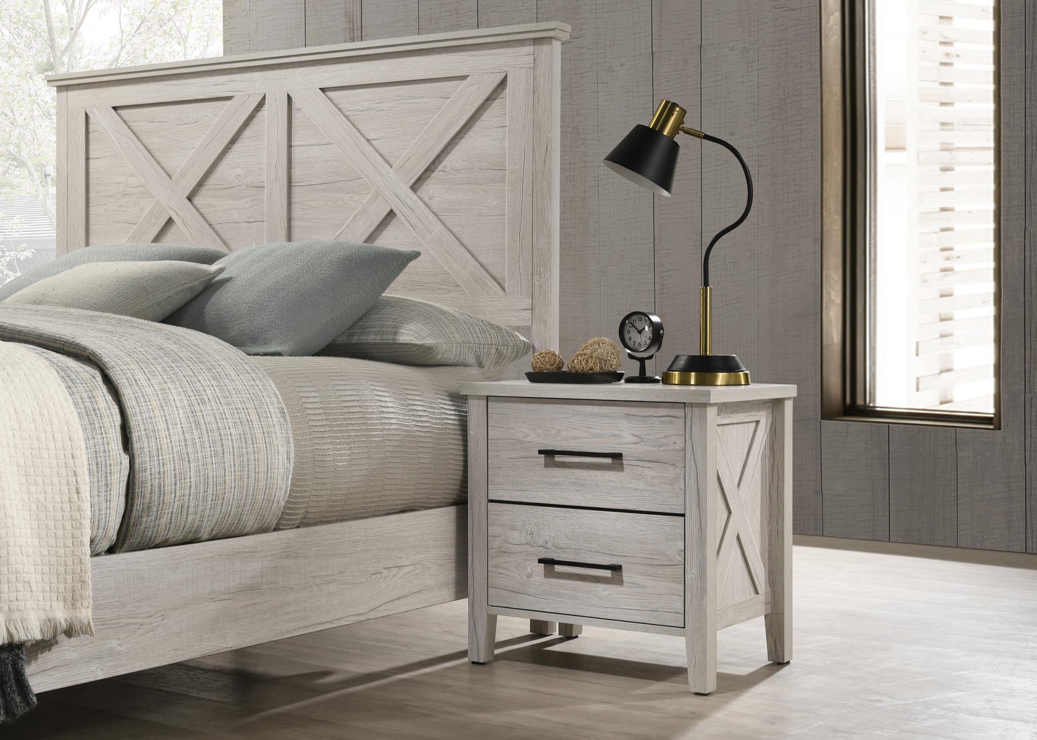 White Wash 2-Drawer Nightstand - B523-N