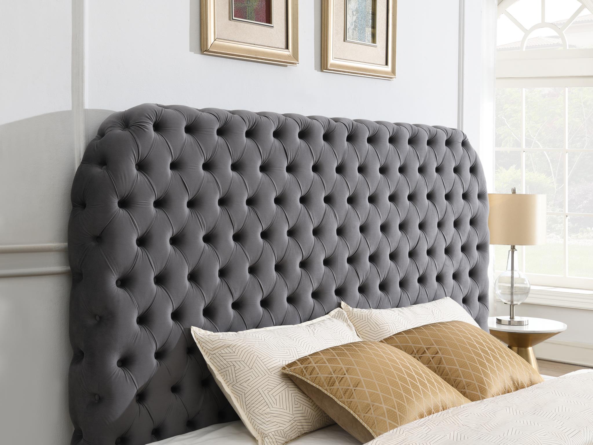 Gray Velvet King Smart Bed - B541-K