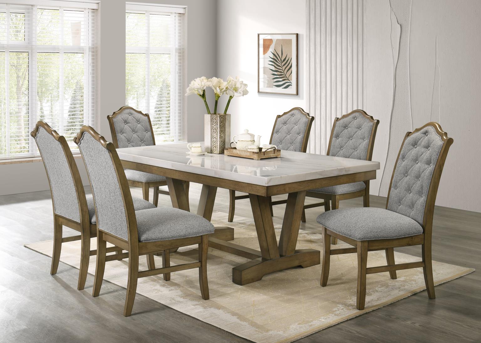 Dark Dry Brush Rectangular Dining Table – D074-T