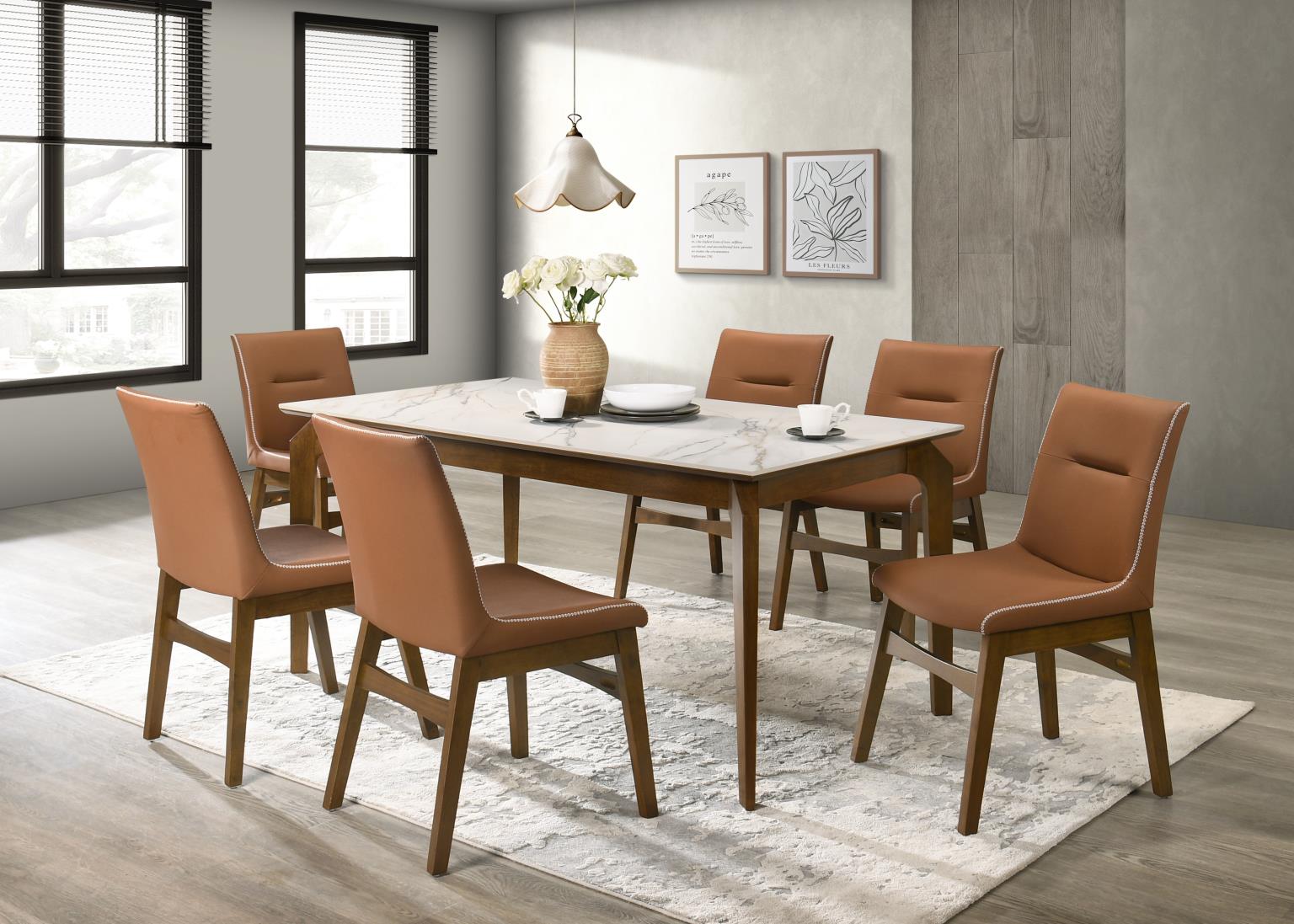 Dark Walnut Dining Set – D124-7PC
