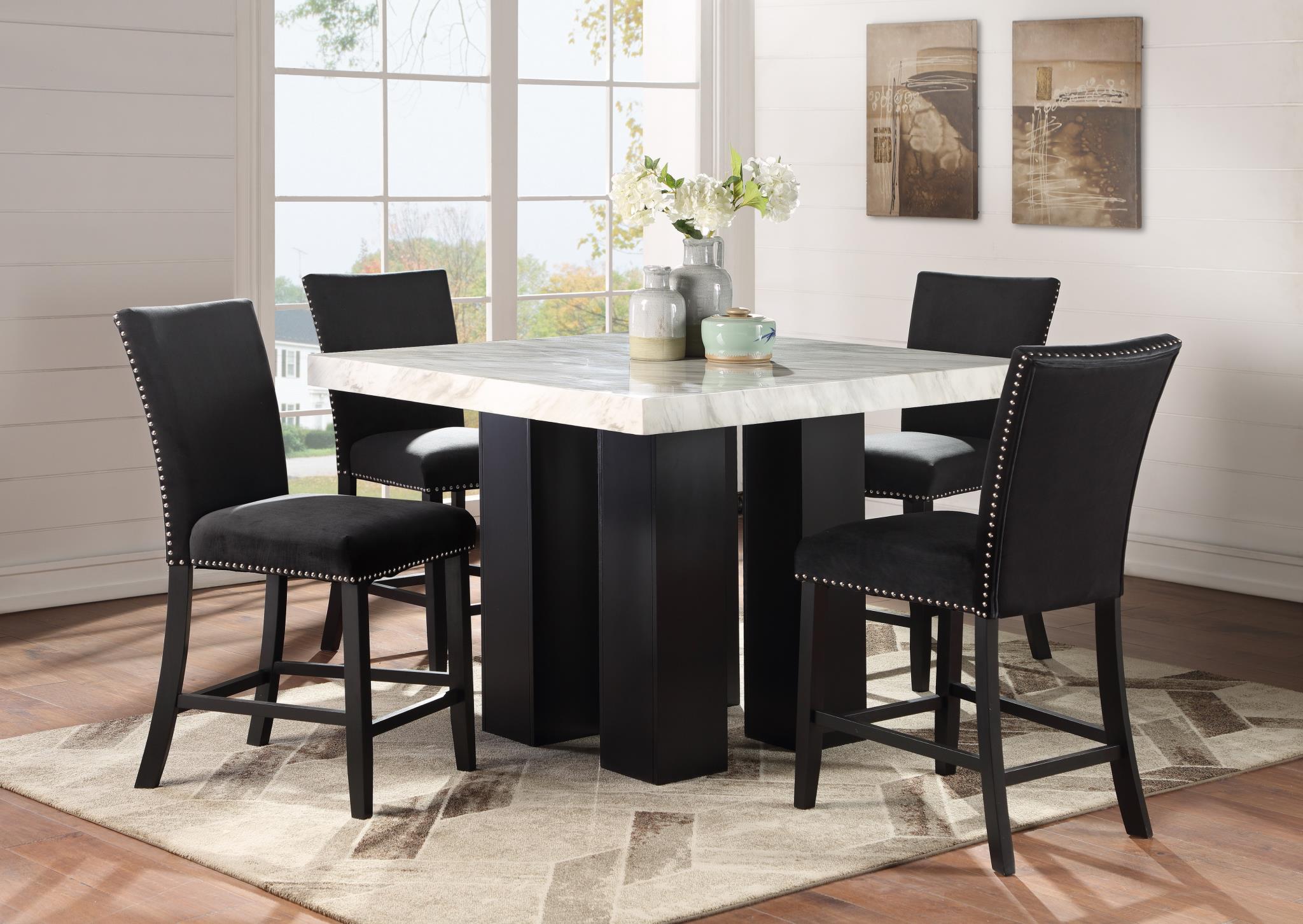 Counter Height Dining Set – D130-5PC-BLACK