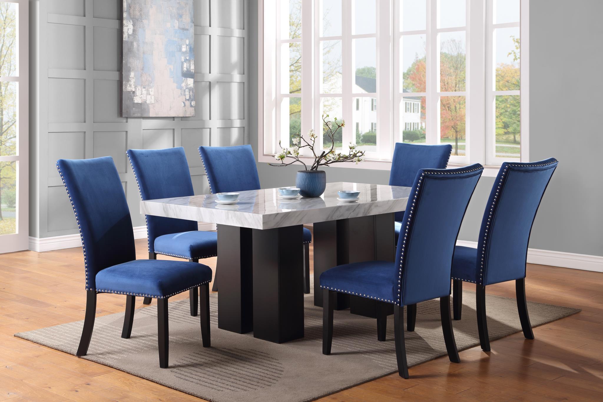 Dining Set – D131-5PC-SILVER-LEATHER