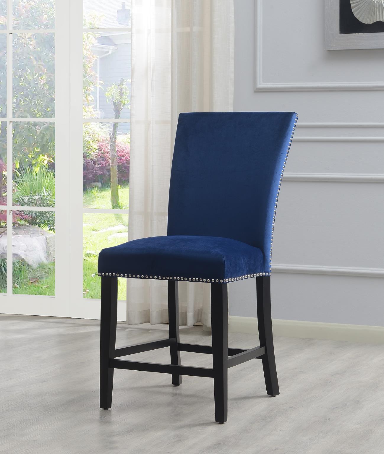 Blue Velvet Counter Chair - D134C-RYB