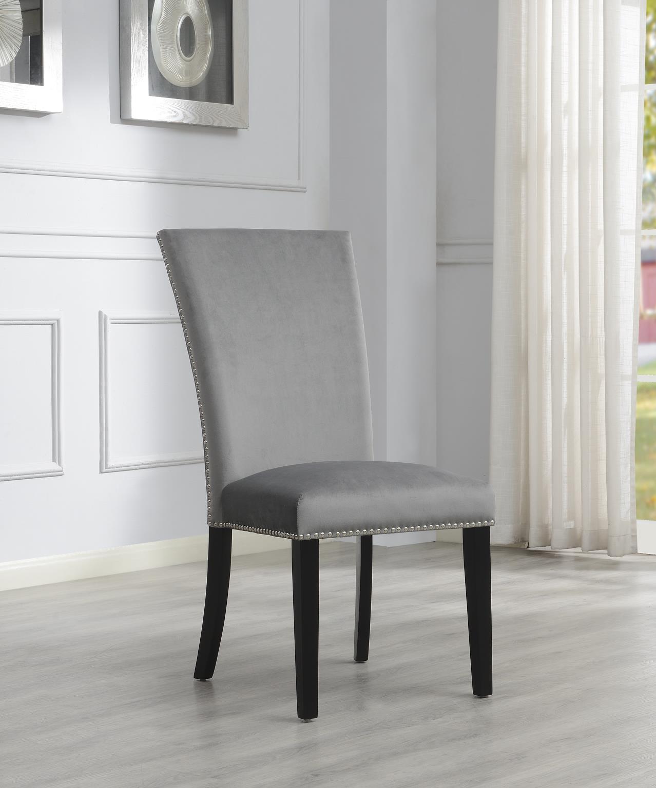 Gray Velvet Dining Chair - D135C-GRY
