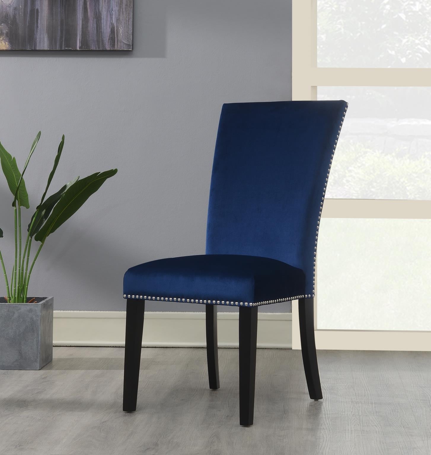 Blue Velvet Dining Chair - D135C-RYB
