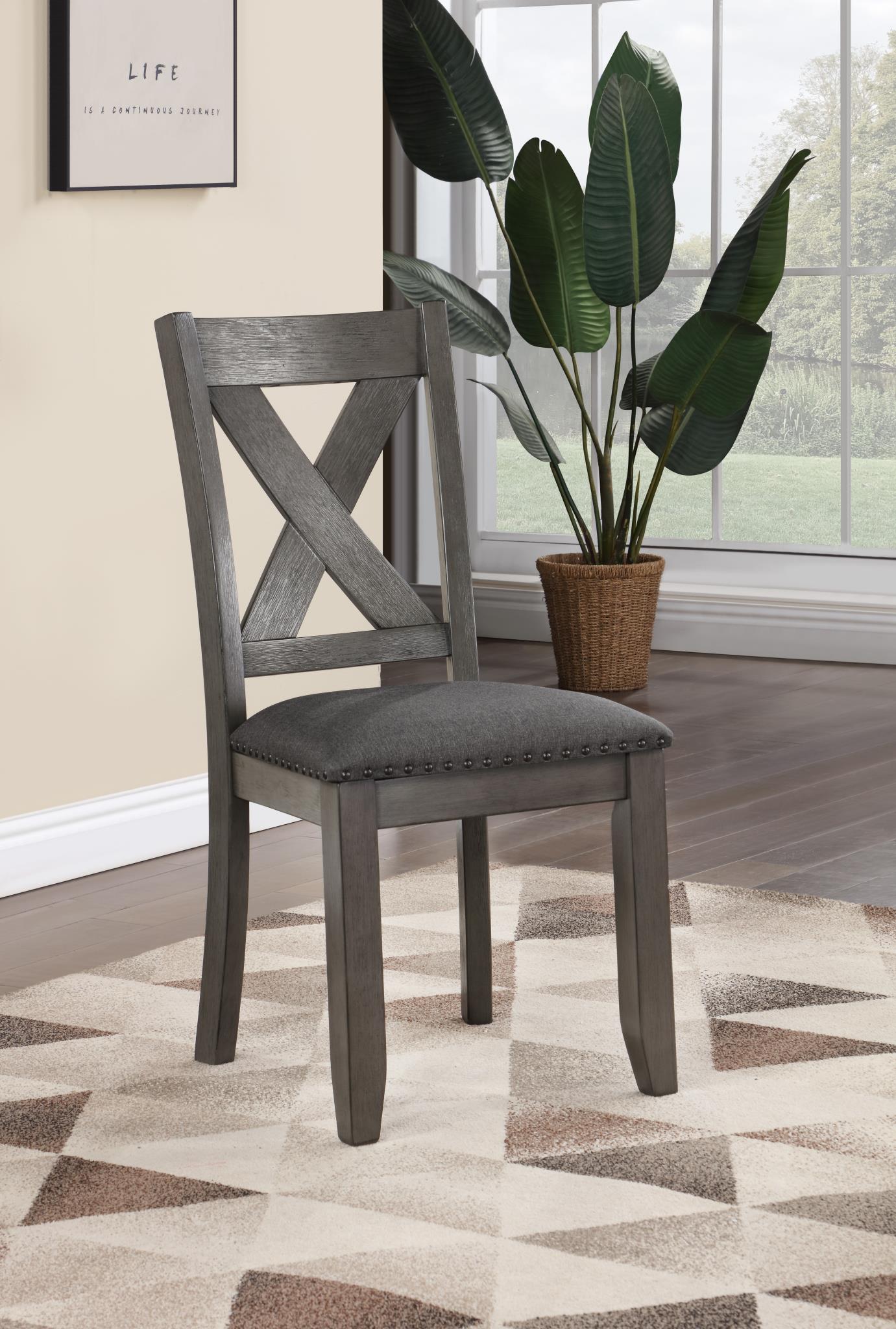 Gray Dining Table with 6 Side Chairs – D161-7