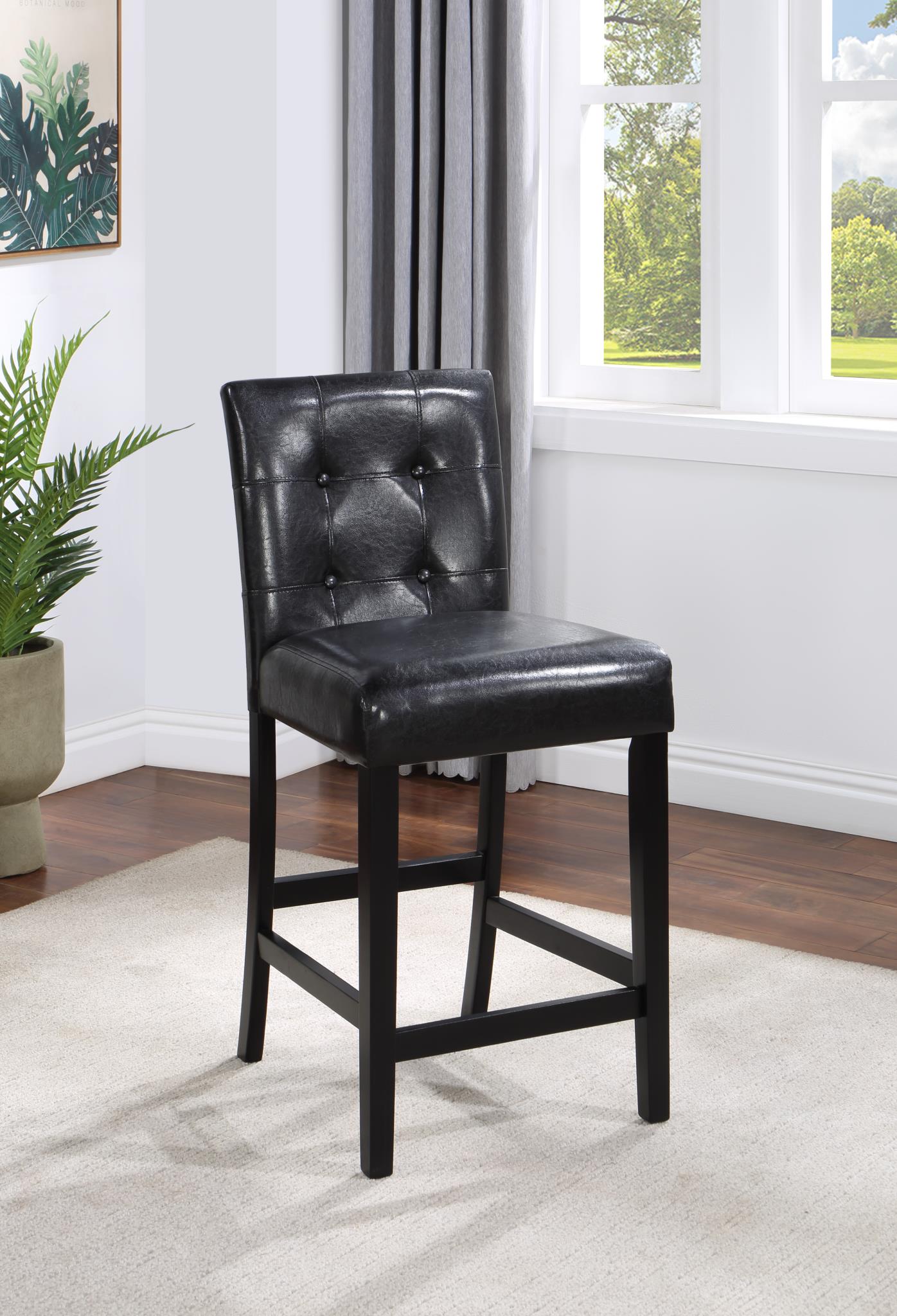 Gray/Black Counter Table with 4 Chairs – D202-5