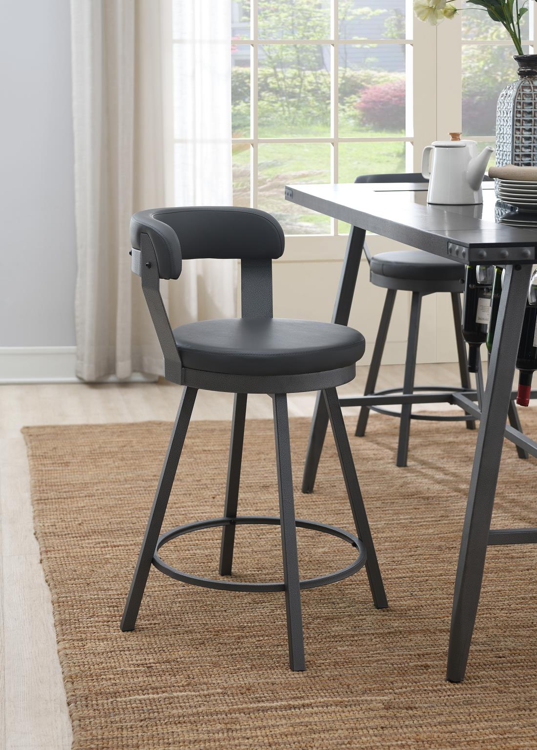 Gray Counter Height Chair PU – D208C-GRY
