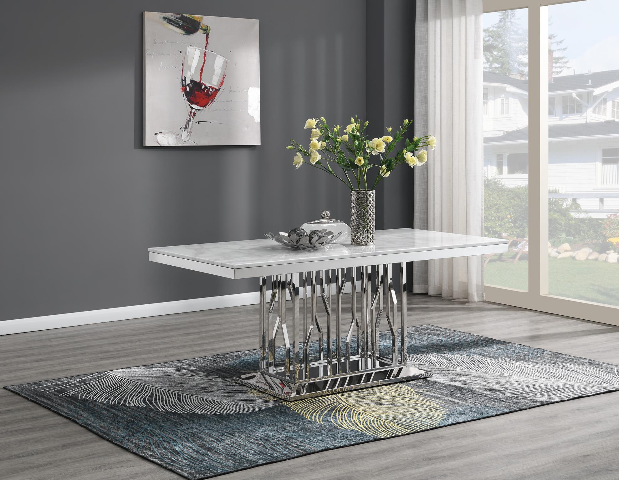 Elegant White Marble Dining Table – G-081-WHITE