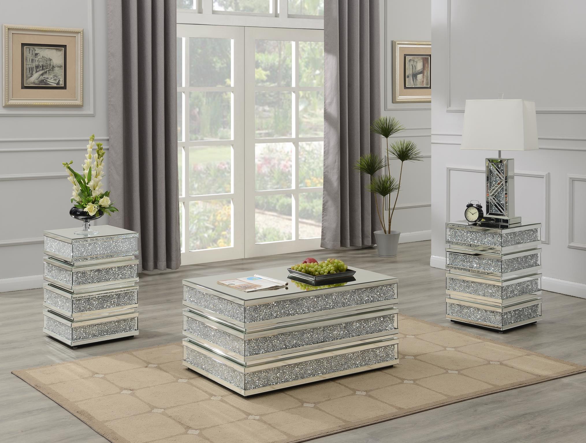 Horizontal Design Mirrored Glamour Coffee Table – G-160-C