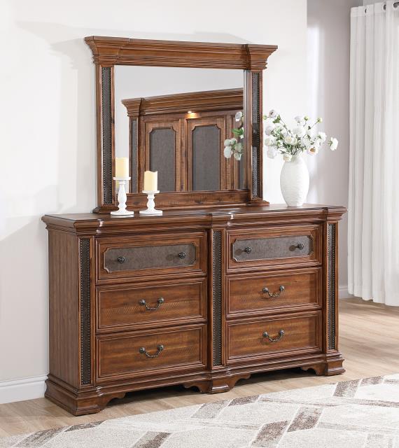 Grand Brown Wooden Dresser with Felt-Lined Drawers – B020-D