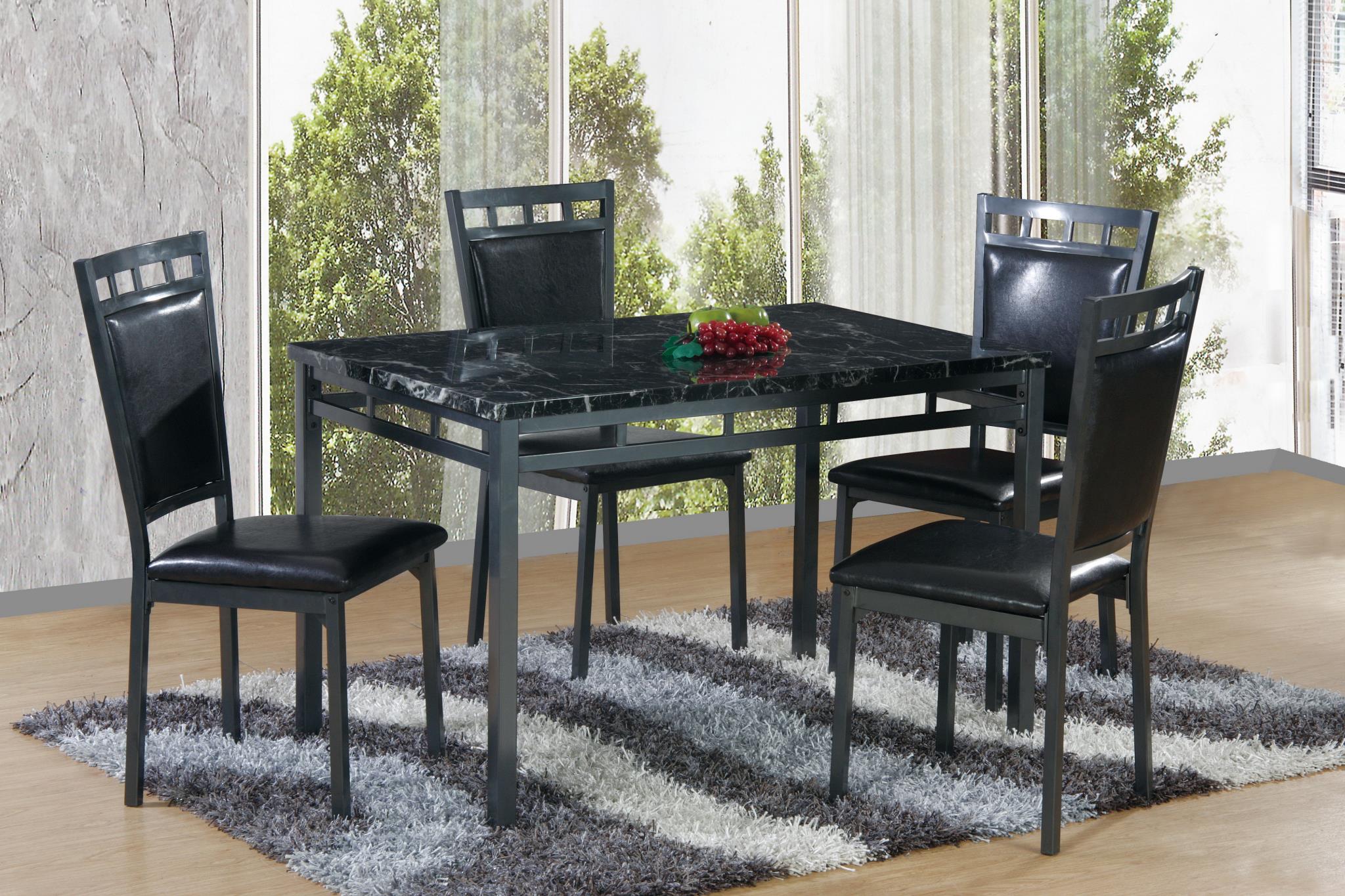 Gun Metal Gray Dining Set – D681-5PC