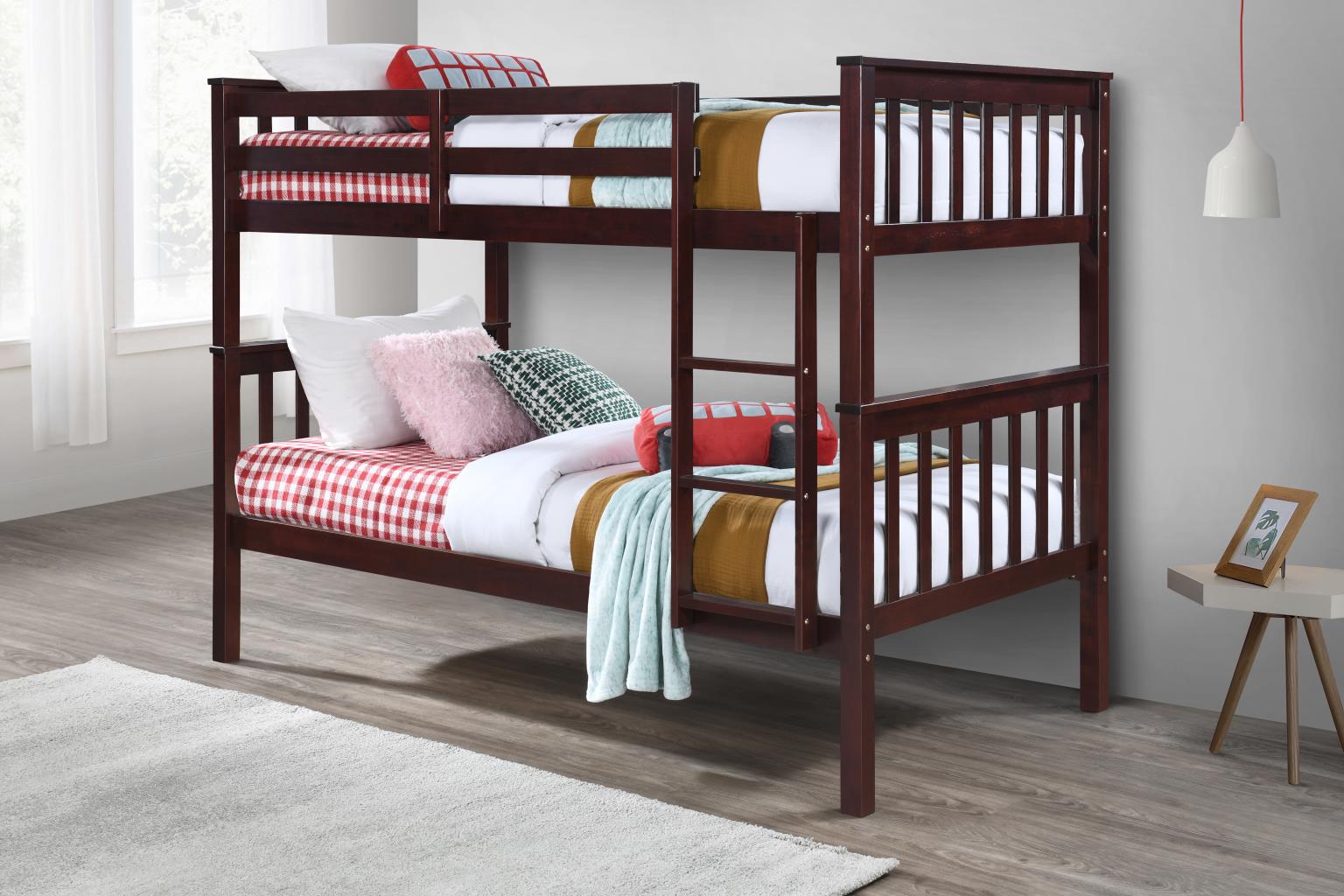 Dark Brown Twin/Twin Bunk Bed – S104