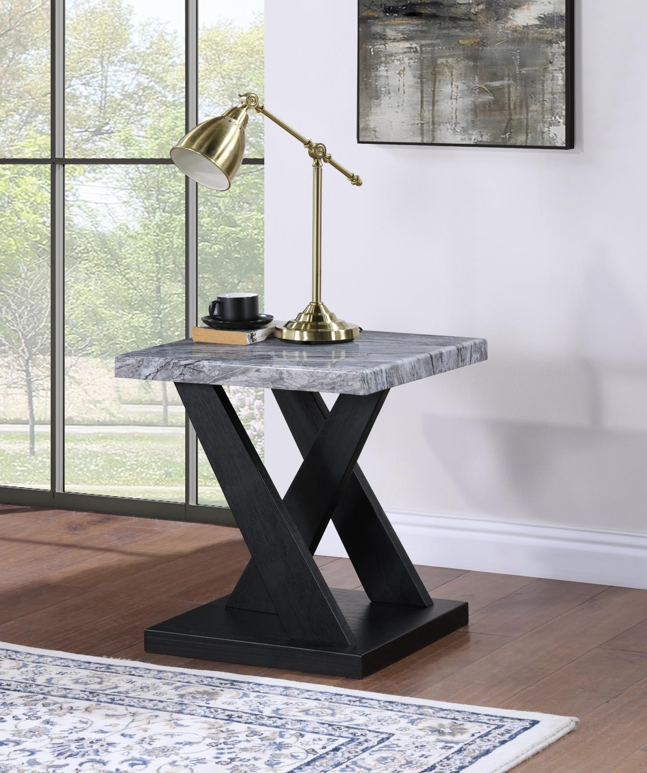 Gray Marble Top 3-Piece Table Set – T122