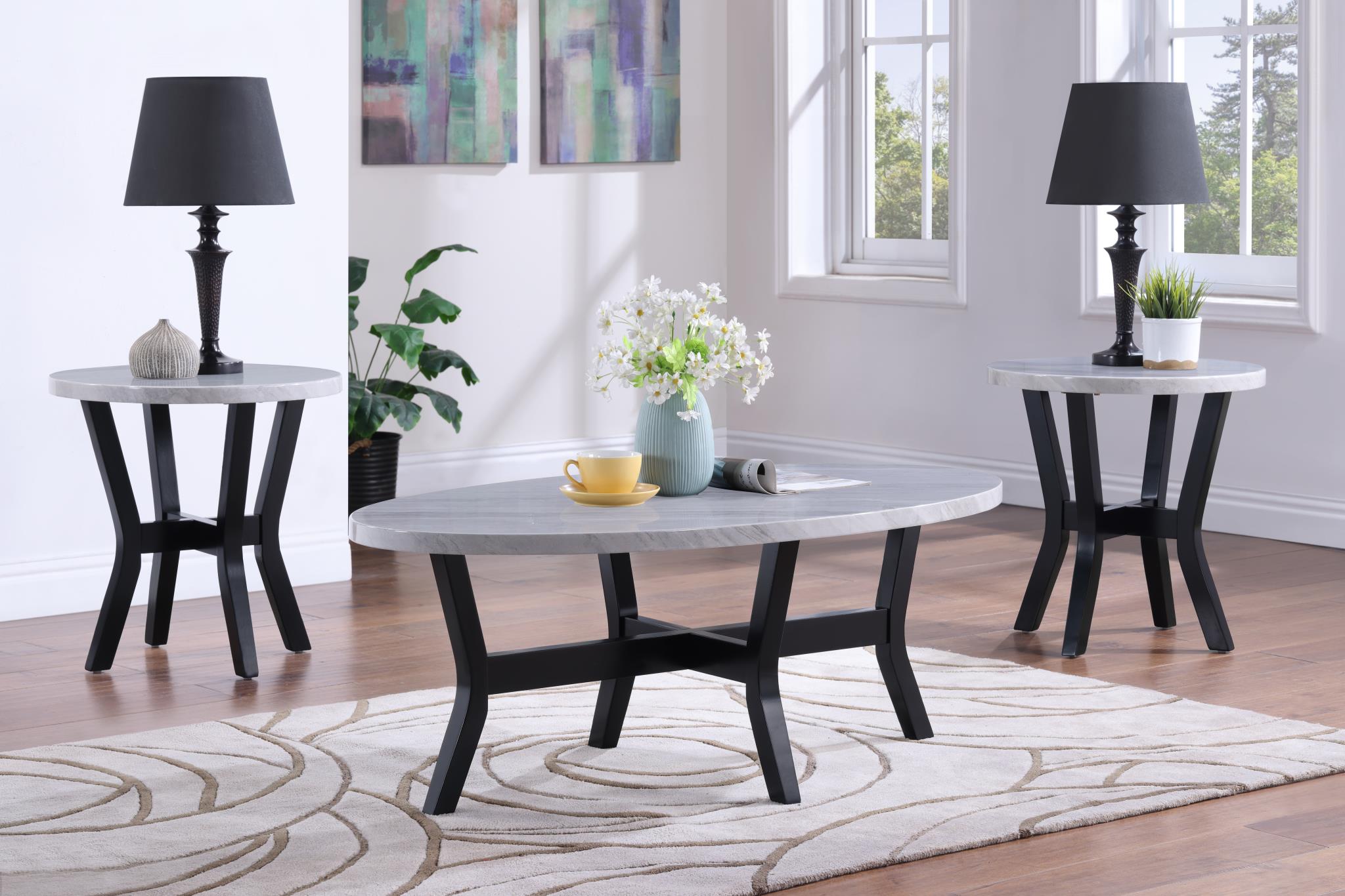 Gray 3-Piece Table Set – T124