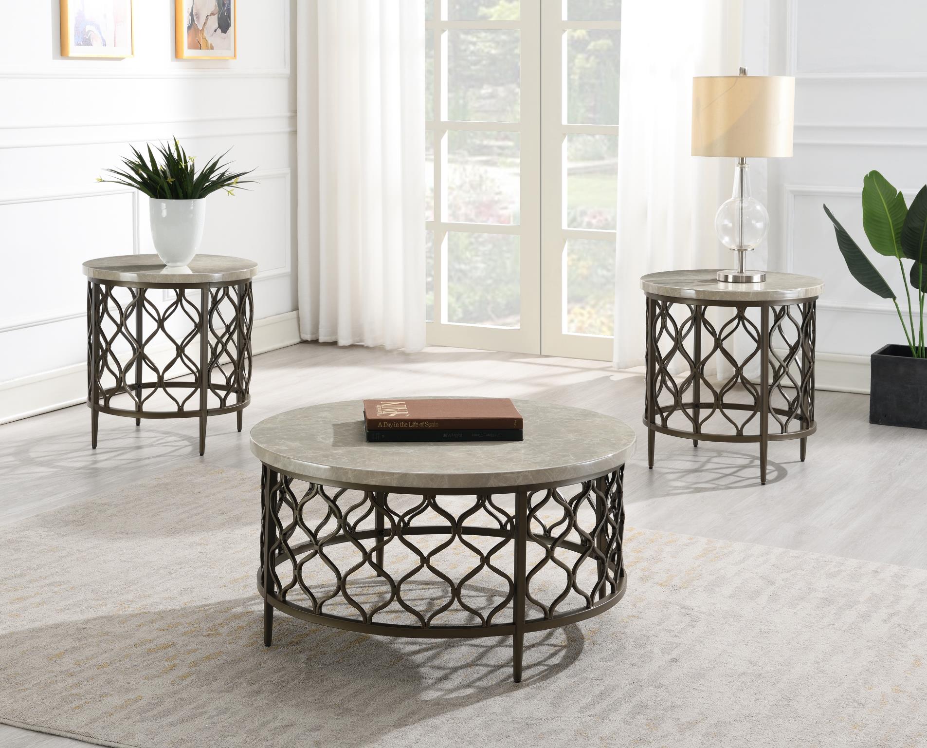 Brown Coffee Table & 2 End Tables – T154