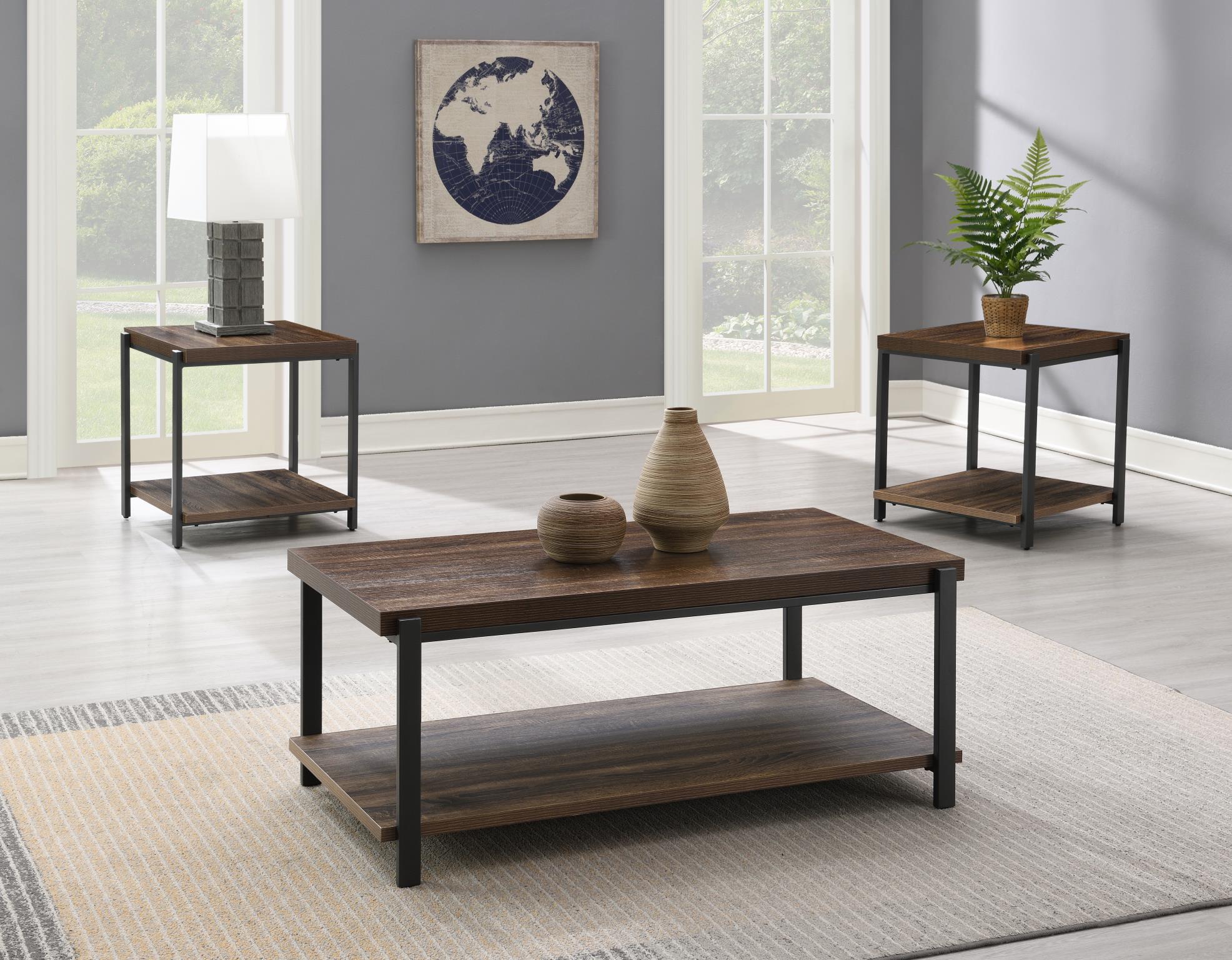 Gray Coffee Table & 2 End Tables – T174