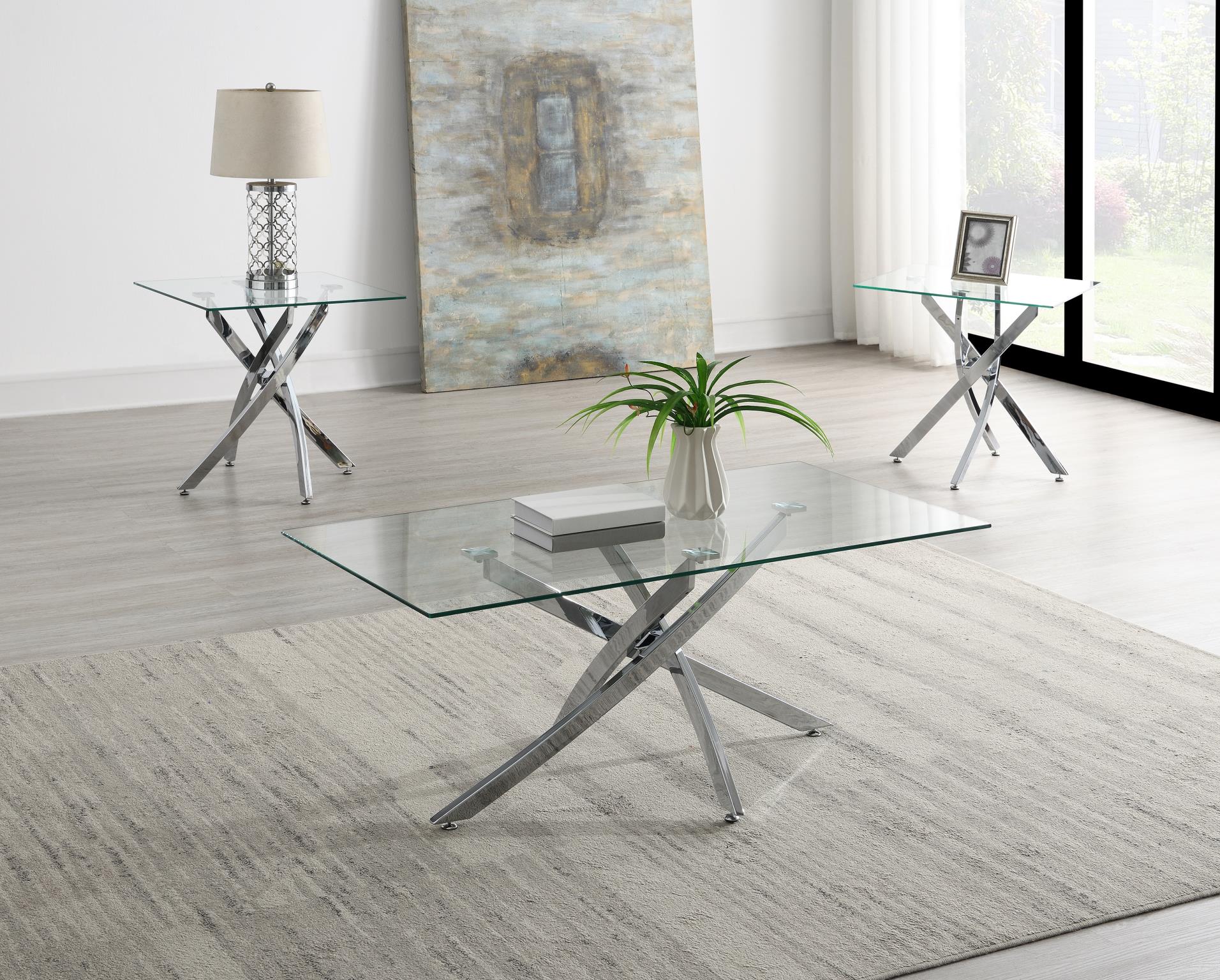 Chrome 3-Piece Table Set – T240