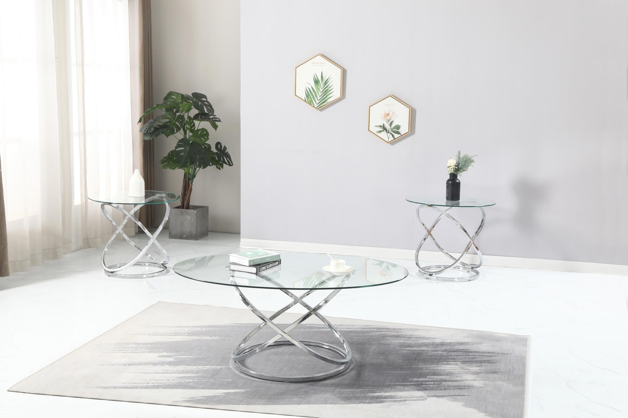Chrome 3-Piece Table Set (3/CN) – T304
