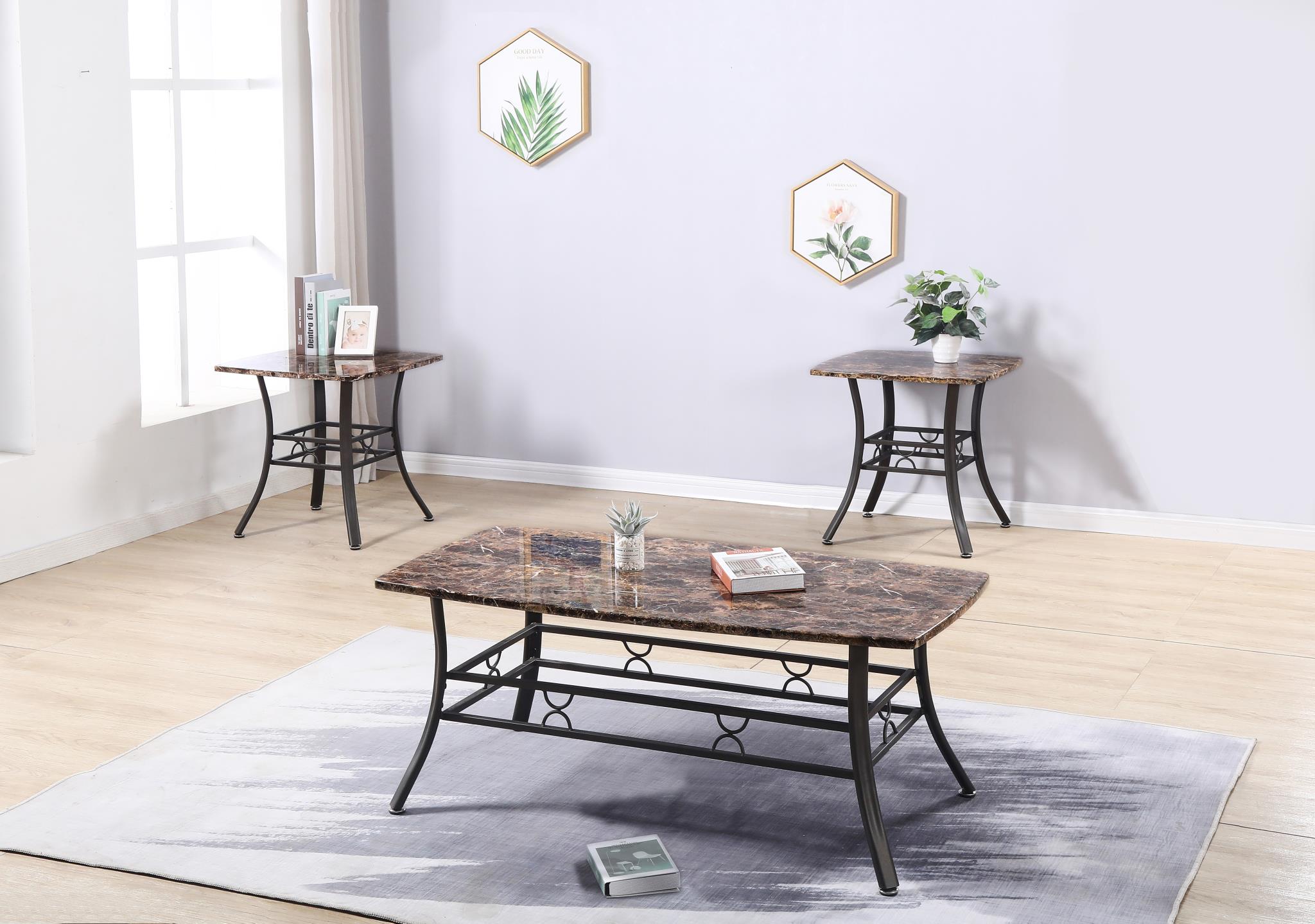 Brown 3-Piece Table Set – T335