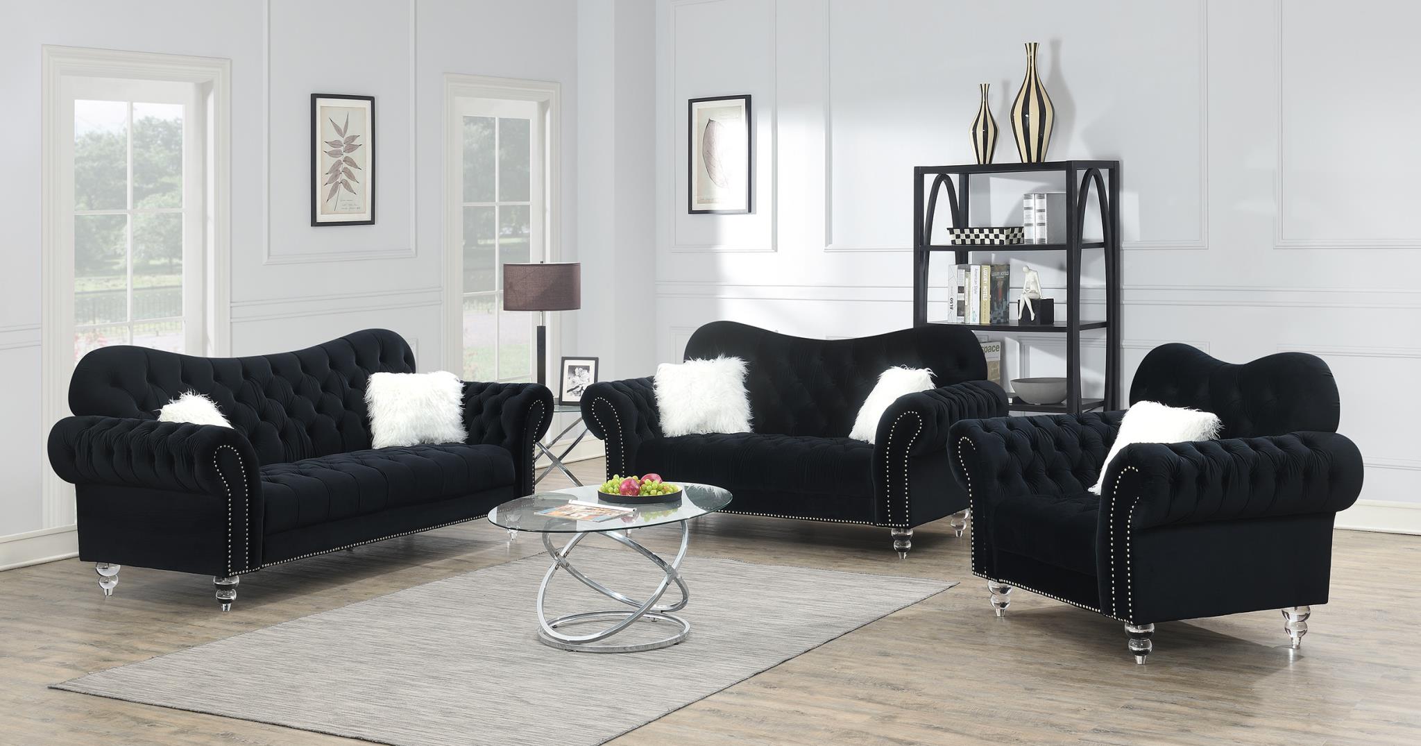 Black Velvet Sectional – U217-S