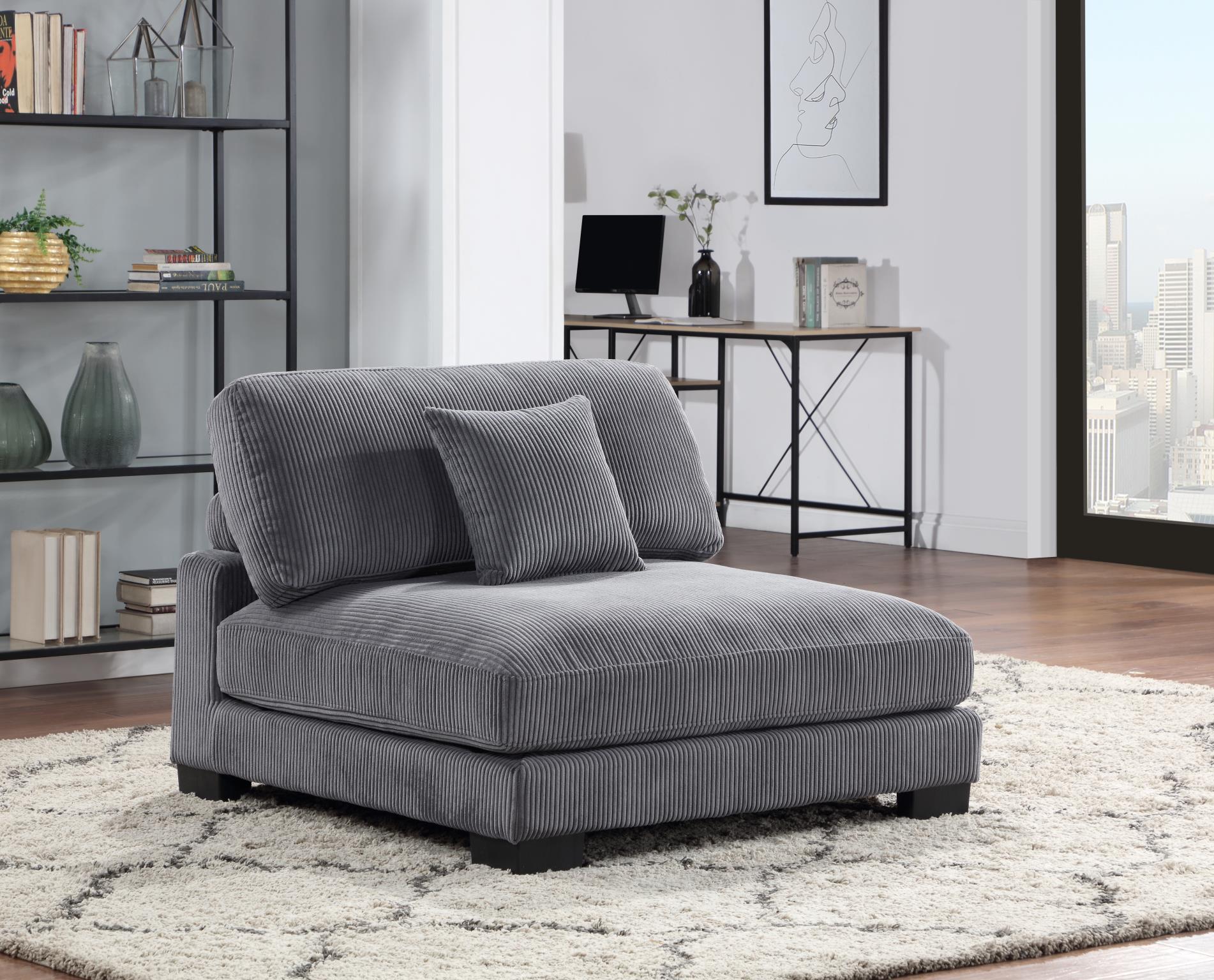 GRAY ARMLESS CHAIR (WITH PILLOW) - U253-A