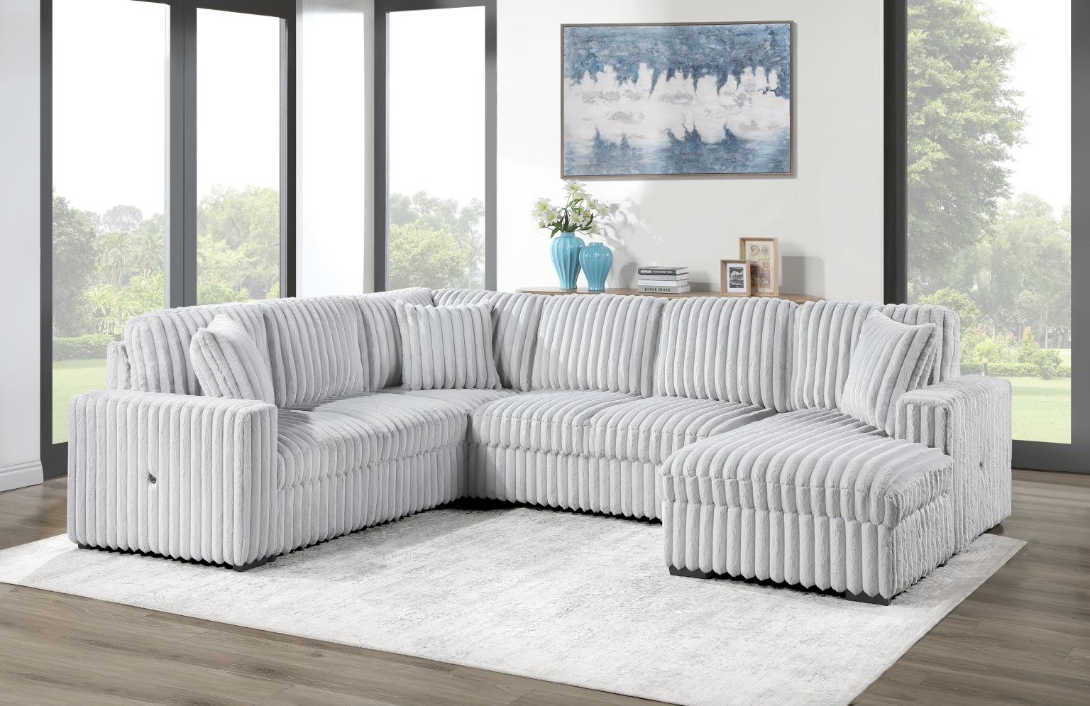 Gray 3PC Sectional with USB – U299