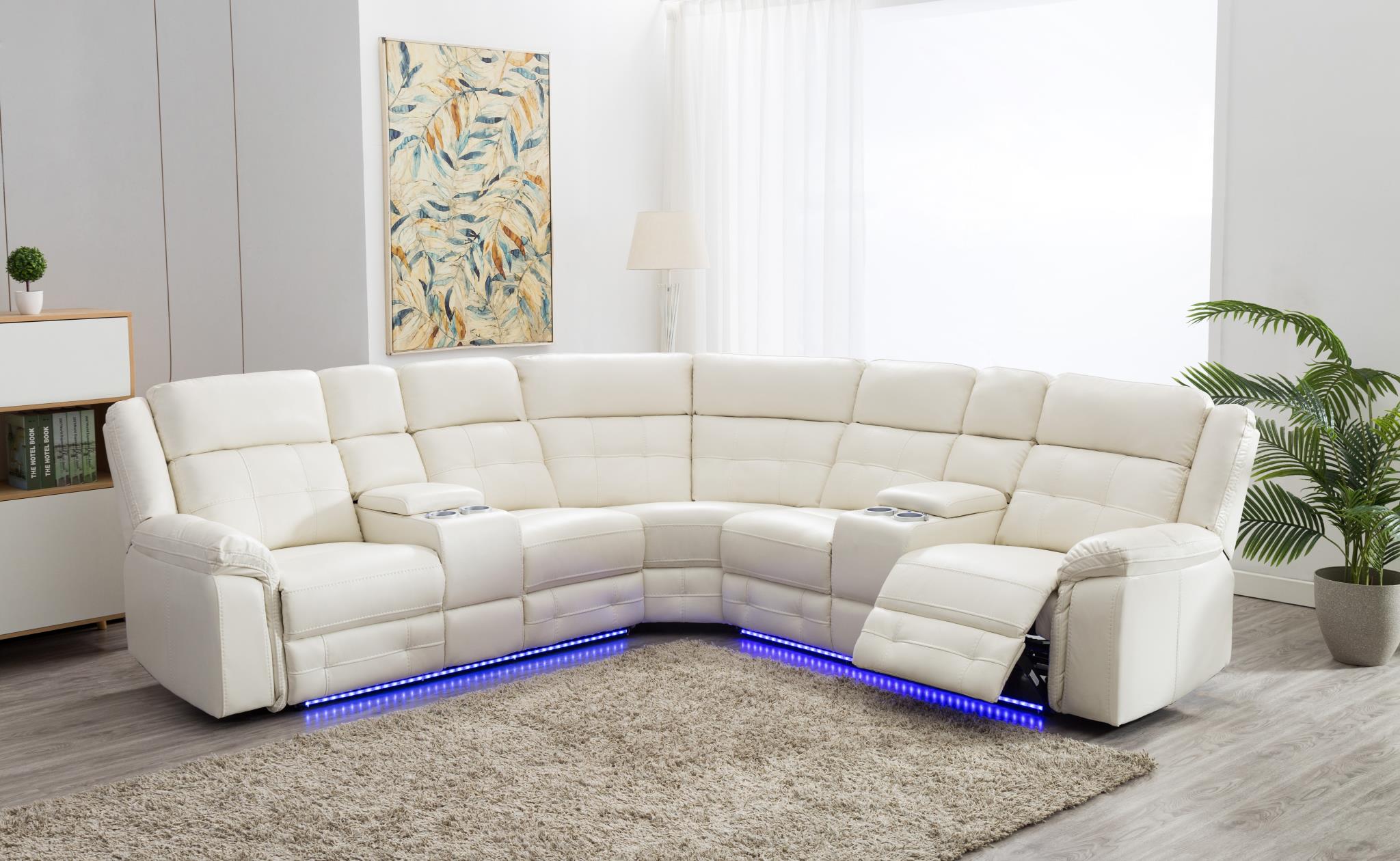 White 3 PC Power Reclining Sectional – U33-WH