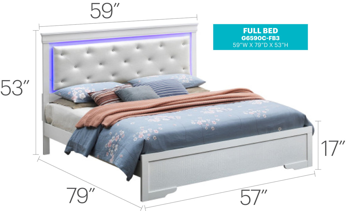Transitional Full Bed - Champagne