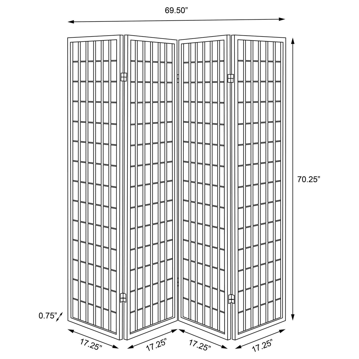 Sartre - 4 Panel Room Divider