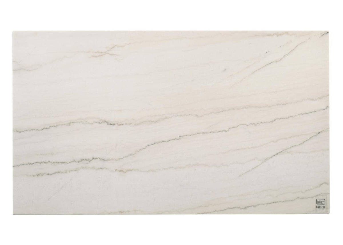 D074 - Rectangular Dining Table - Dark Dry Brush / Bianco Crown Marble
