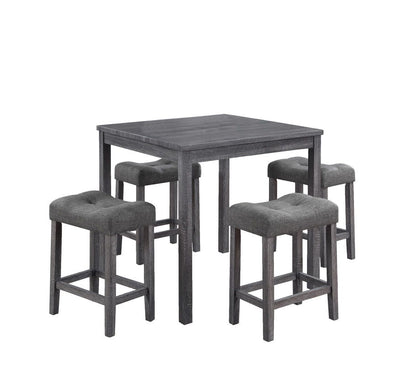 Lucian - Counter Height Pub Table With Tufted Stools