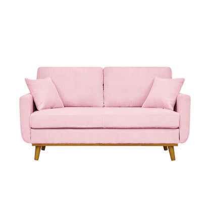 Upholstered Loveseat With Arms And Pillows